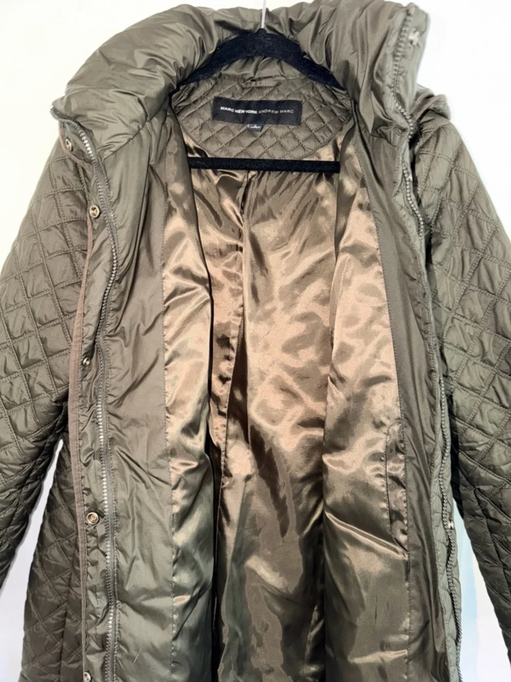 Marc New York Quilted Dark Olive Green Jacket